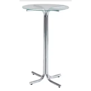 Mesa Bistrô Cromada tampo de vidro